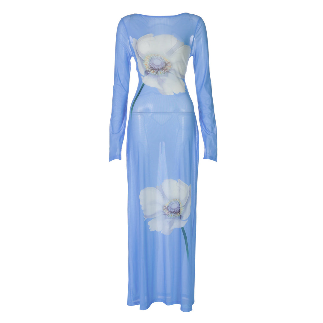 Damen Maxikleid mit floralen Mustern EB