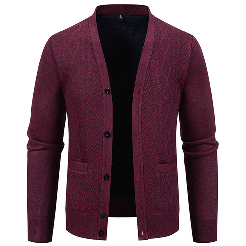 Herren Strickjacke mit strukturiertem Design und Knopfverschluss EB