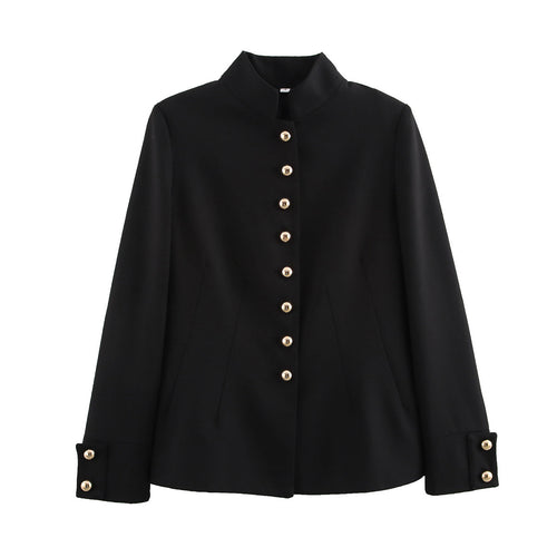 Damen elegante Kurzjacke mit dekorativen Knöpfen EB