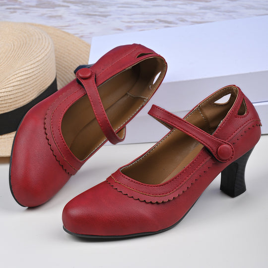 Damen Absatzschuhe mit verstellbarem Riemen und eleganter Schnalle EB