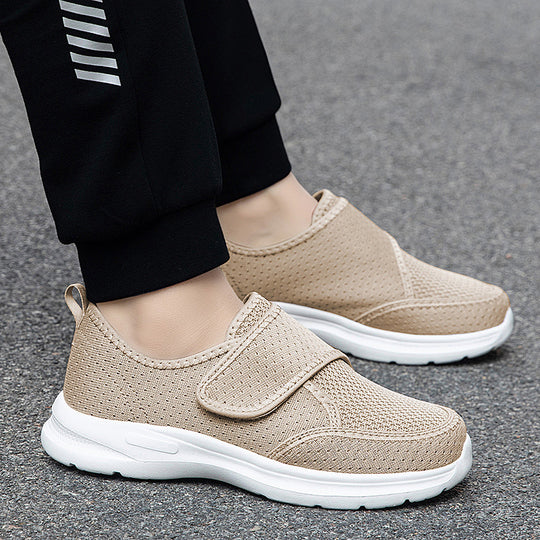 Damen bequeme Slip-On Sneakers mit Klettverschluss EB