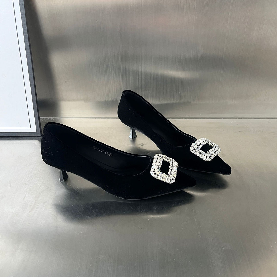 Damen elegante Pumps mit funkelnder Schmuckapplikation EB