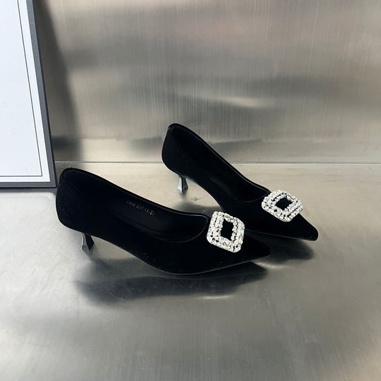 Damen elegante Pumps mit funkelnder Schmuckapplikation EB