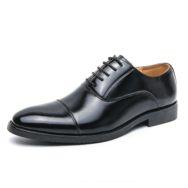 Herren klassische Oxford-Lederhalbschuhe mit Kappnaht, gepolstertem Lederfutter und rutschfester Gummisohle EB