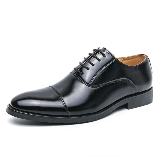 Herren klassische Oxford-Lederhalbschuhe mit Kappnaht, gepolstertem Lederfutter und rutschfester Gummisohle EB