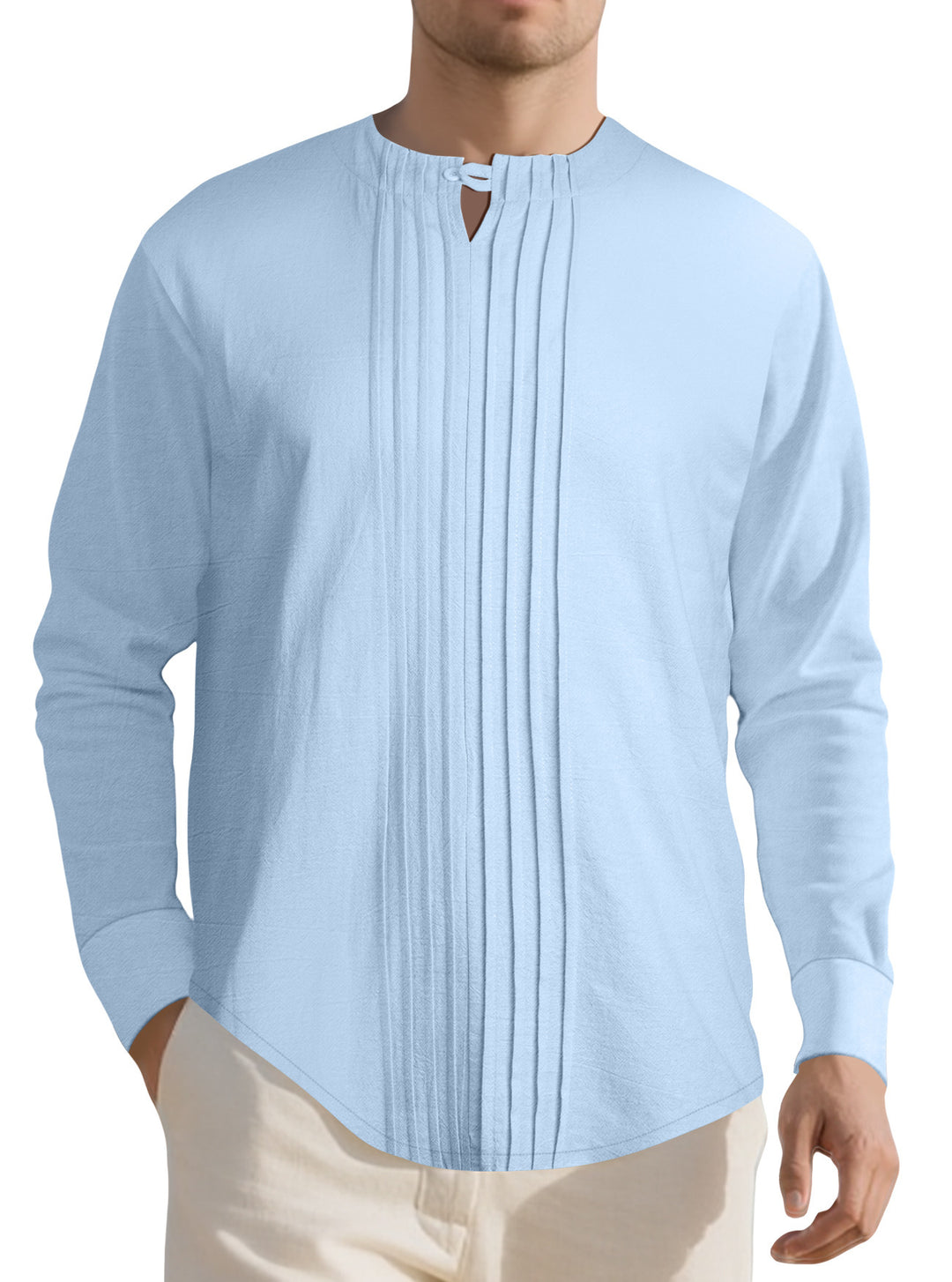 Herren Elegantes Langarmhemd mit strukturiertem Design EB