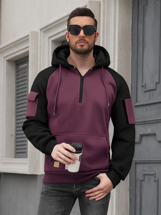 Herren Modischer Kapuzenpullover mit praktischen Reißverschluss-Details und sportlichem Schnitt EB