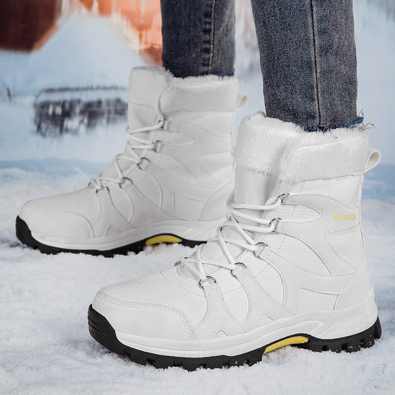 Damen isolierte Winterstiefel mit rutschfester Sohle und modischem Kunstfell EB