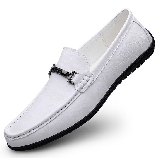 Damen Elegante Mokassins aus hochwertigem Leder mit modischem Schnallenverschluss EB