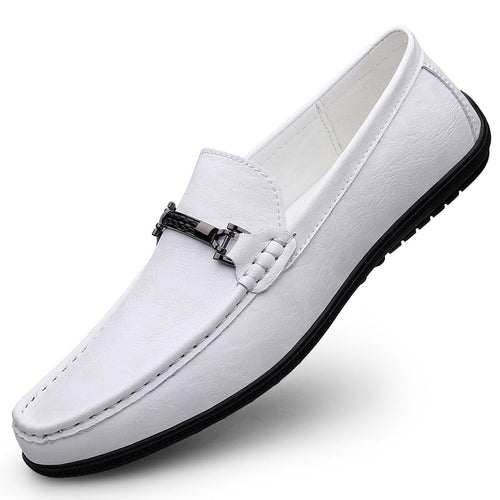 Damen Elegante Mokassins aus hochwertigem Leder mit modischem Schnallenverschluss EB