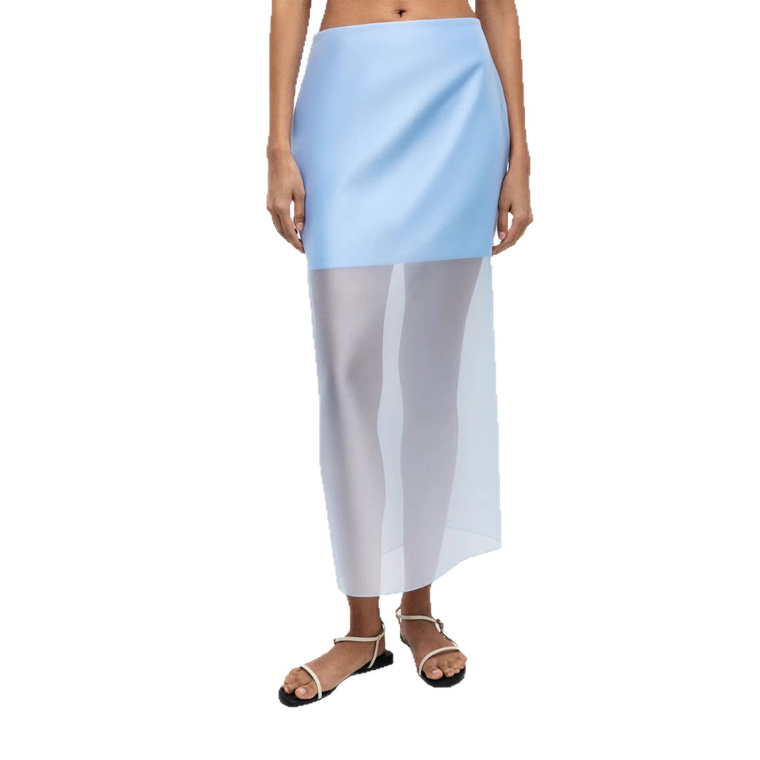 Damen Langer Chiffon-Rock mit seitlichem Schlitz und eleganter Silhouette EB