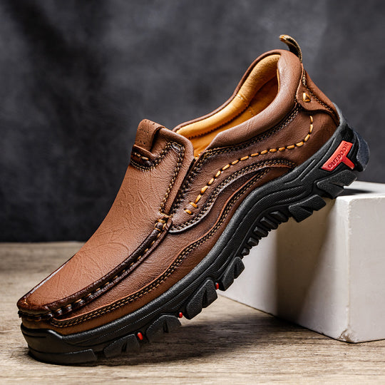 Herren Leder Mokassin mit rutschfester Sohle EB