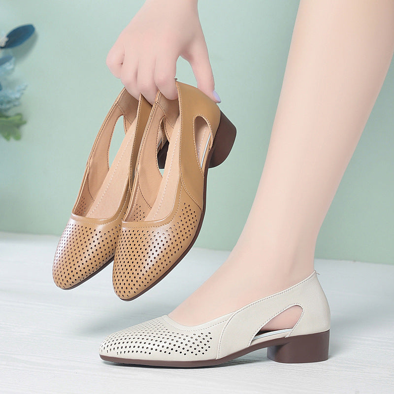 Damen Komfortable Ballerinas mit perforiertem Design und bequemer Sohle EB