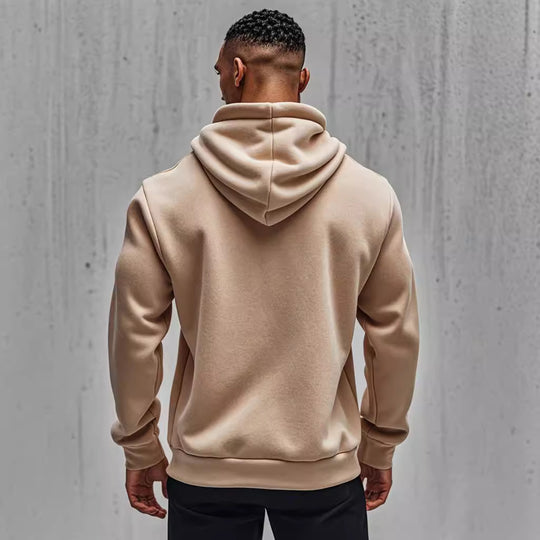 Herren gemütlicher Kapuzenpullover mit Reißverschluss und Taschen EB