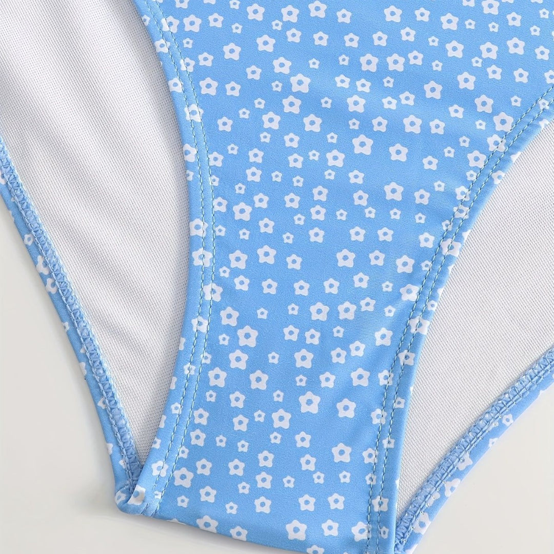 Damen Hochgeschnittener Bikini mit verspieltem Punktedesign EB