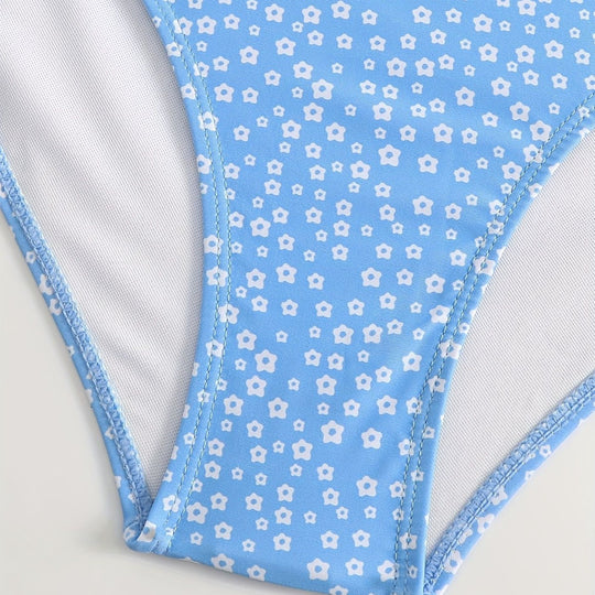 Damen Hochgeschnittener Bikini mit verspieltem Punktedesign EB