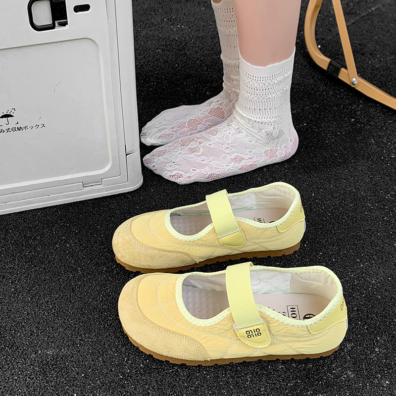 Damen Komfortable Ballerinas mit verstellbarem Riemen und atmungsaktivem Innenfutter EB