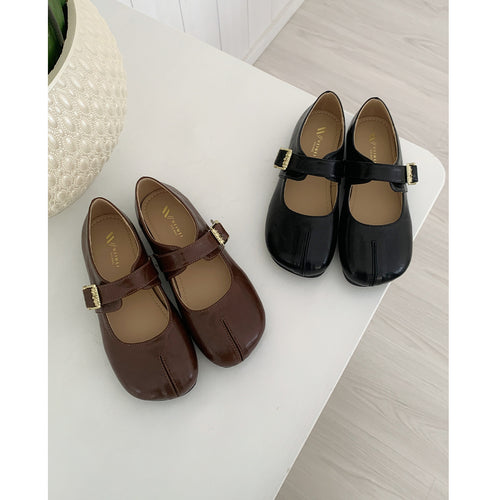 Damen Ballerinas mit elegantem Schnallenverschluss und modischem Glanz EB