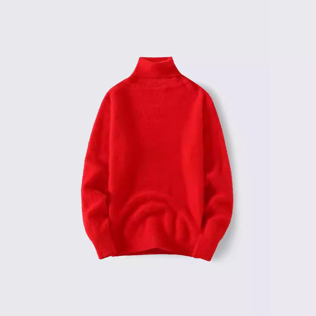 Herren warmer Rollkragenpullover aus weichem Strickstoff EB