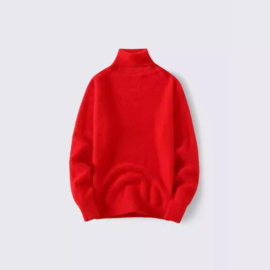 Herren warmer Rollkragenpullover aus weichem Strickstoff EB