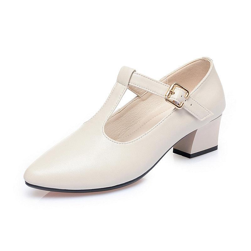 Damen Mary Jane Schuhe mit elegantem Riemchen und angenehm gepolstertem Blockabsatz EB