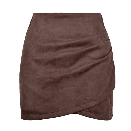Damen High-Waist Wickelrock aus samtigem Mikrofaser EB