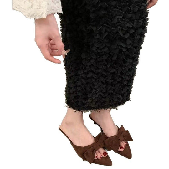 Damen hochwertige Slipper mit Schleifenverzierung EB