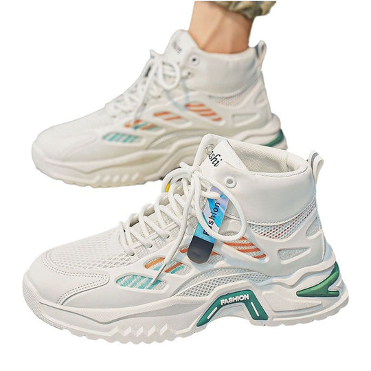 Damen Sportliche High-Top Sneakers mit atmungsaktiven Netzoberflächen und gepolsterter Sohle EB