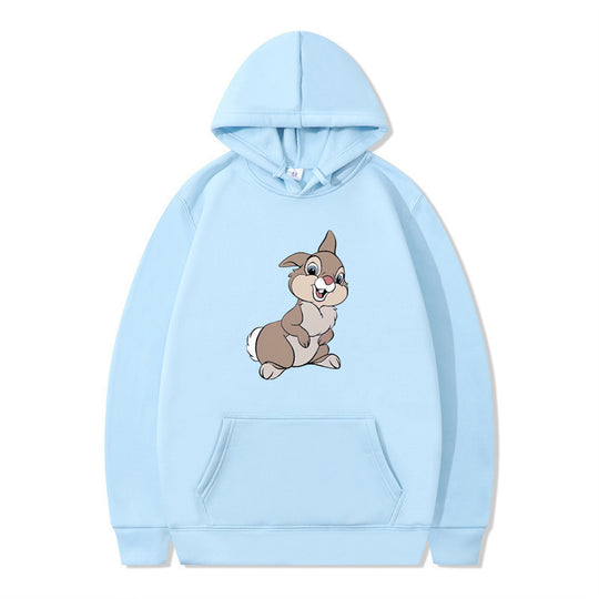 Damen Kapuzenpullover mit niedlichem Hasen-Design und bequemen Kängurutaschen EB