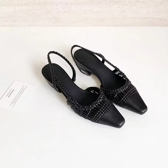 Damen Slingback-Pumps mit modischem Flecht-Design und elegantem Spitzenzeh EB