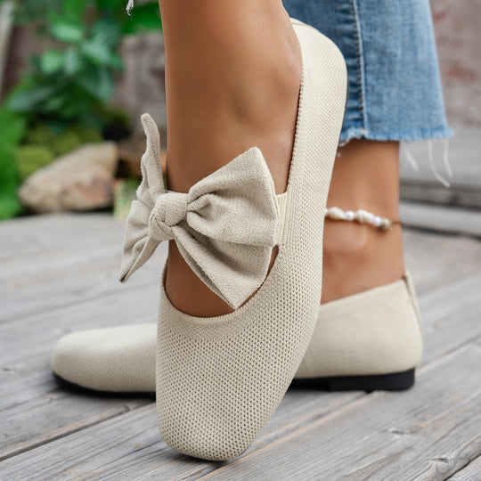 Damen Ballerinas mit großem Schleifen-Design und atmungsaktivem Obermaterial EB