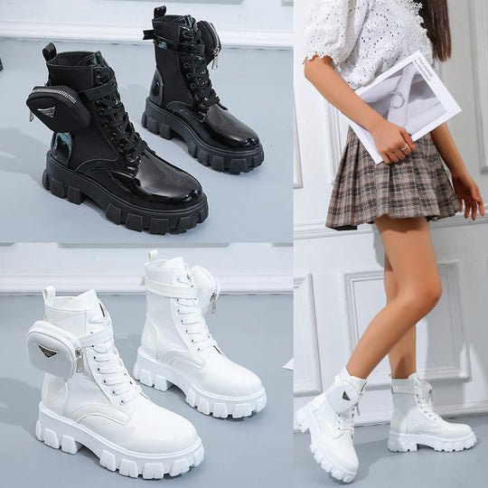 Damen High-Top Stiefel mit robustem Sohlendesign und praktischem Reißverschluss EB