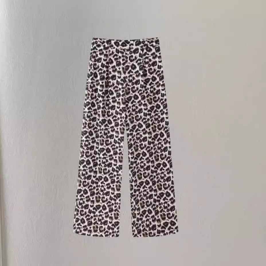 Damen Weite Leopardenmuster-Hose EB