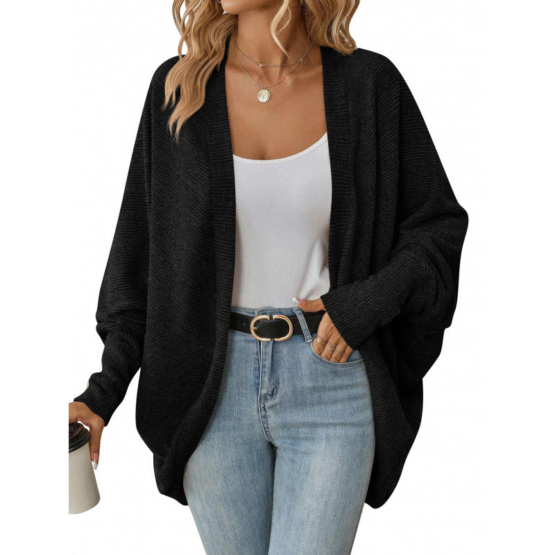 Damen lässige Strickjacke mit oversized Schnitt und lässigen Ärmeln EB