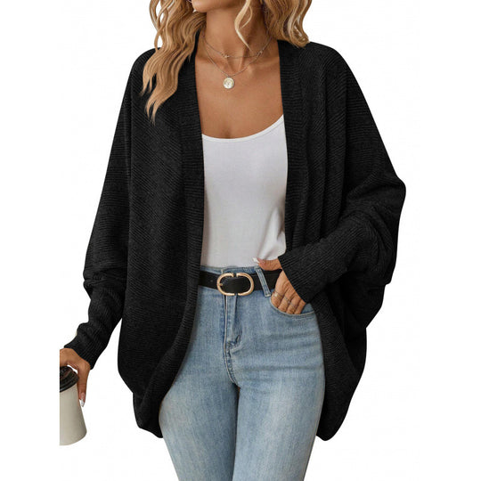 Damen lässige Strickjacke mit oversized Schnitt und lässigen Ärmeln EB