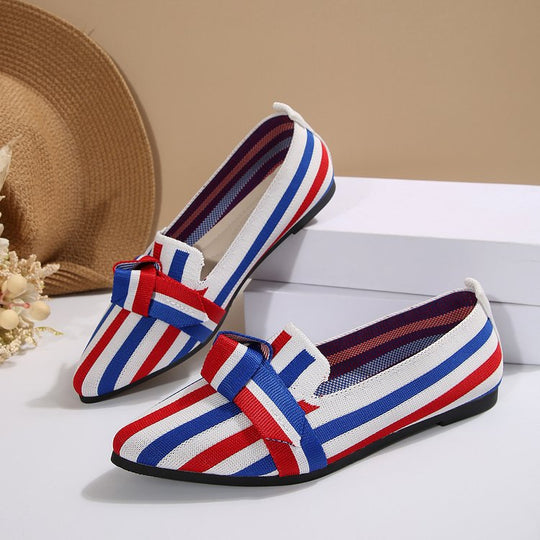 Damen Stilvolle und komfortable Ballerinas mit großem Schleifendetail EB