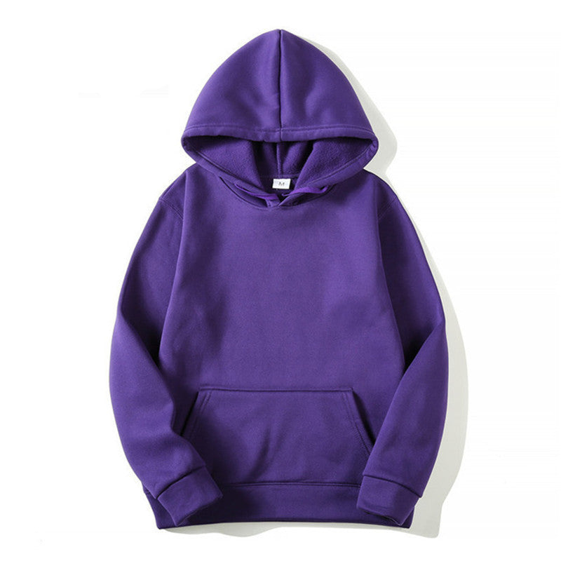 Unisex schlichter Kapuzenpullover mit Kängurutasche, gerippten Bündchen und relaxed Fit EB