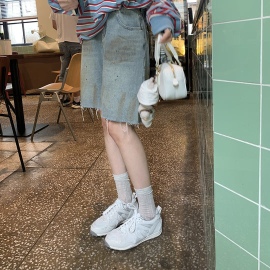 Damen Sportliche Sneakers mit atmungsaktivem Mesh-Obermaterial und schockabsorbierender Sohle EB