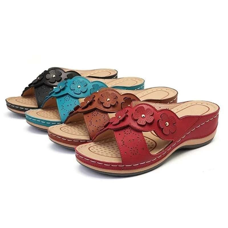 Damen Sandalen mit floralen Akzenten EB