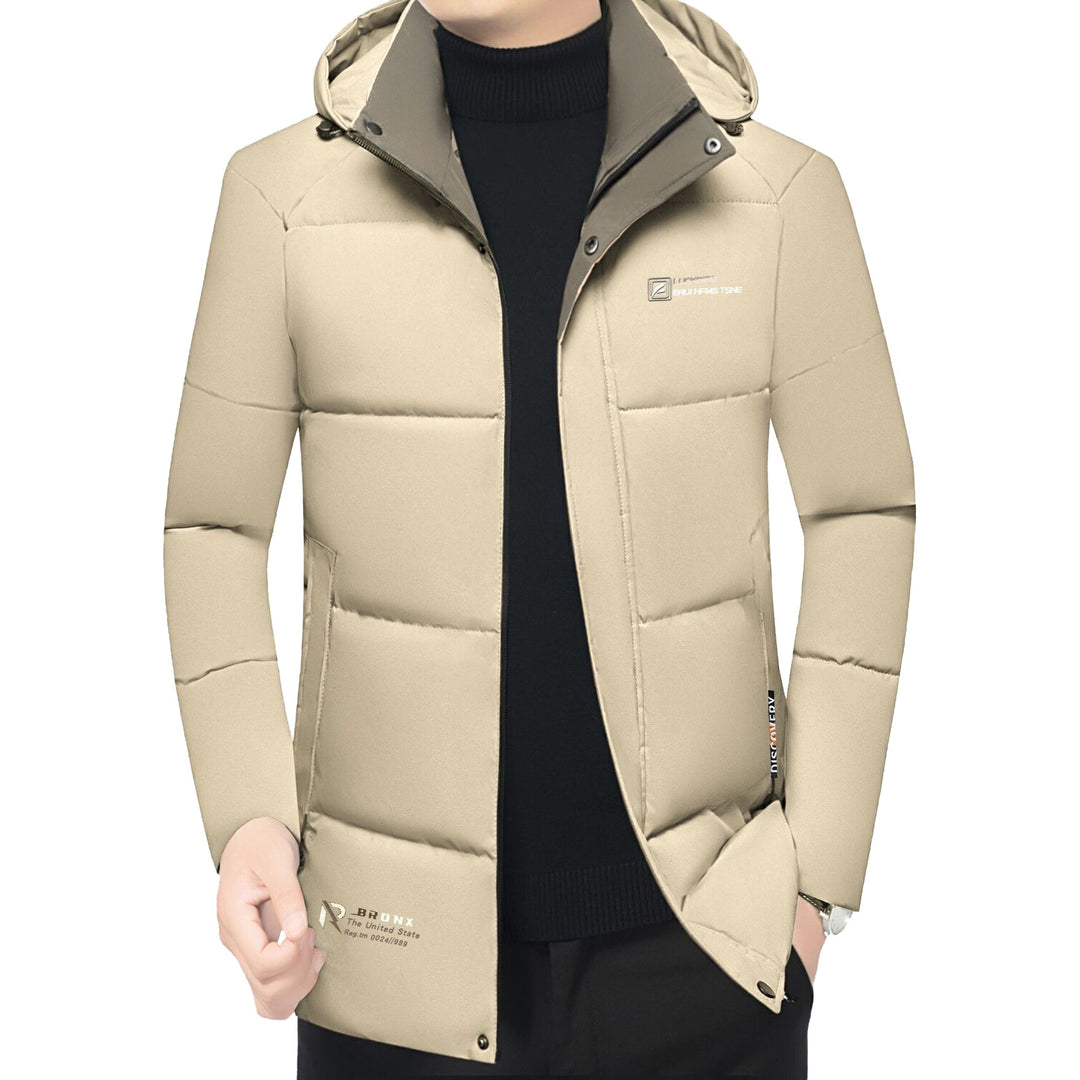 Herren Wattierte Stehkragenjacke mit wasserabweisender Oberfläche und Reißverschlusstaschen EB