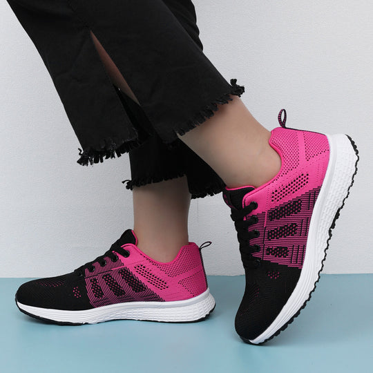 Damen Leichte und atmungsaktive Sport Sneakers mit flexibler Laufsohle EB