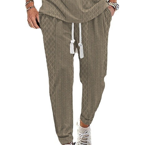 Herren Slim-Tapered Joggerhose im Struktur-Design mit Kordelzug und Eingrifftaschen EB