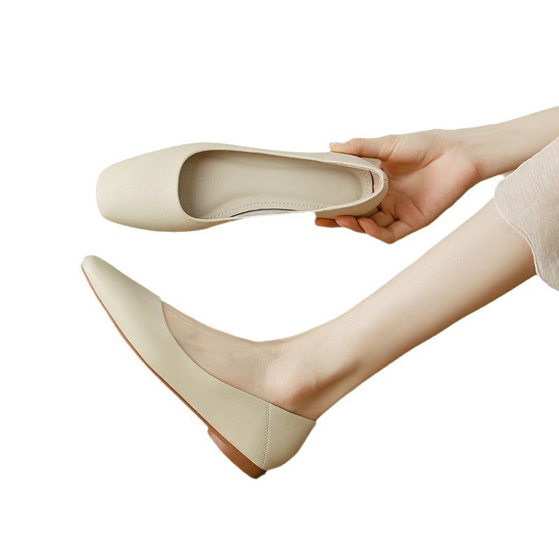 Damen elegante Ballerinas mit komfortablem Fußbett und hochwertiger Lederoberfläche EB
