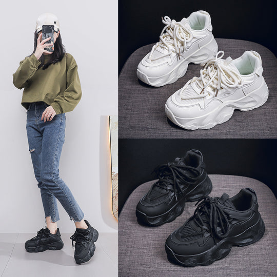 Damen Sportliche Chunky Sneakers mit atmungsaktivem Obermaterial und rutschfester Sohle EB