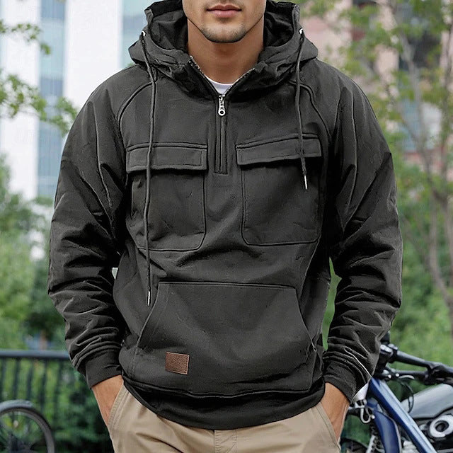 Herren modische Kapuzenjacke mit praktischen Taschen EB