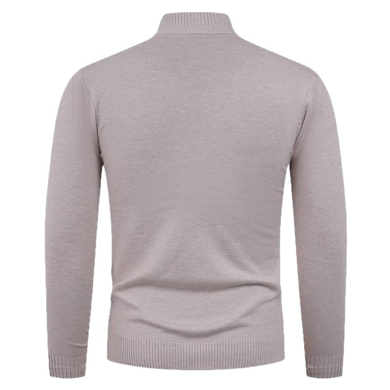 Herren Strickpullover mit hohem Kragen und praktischem Reißverschluss EB