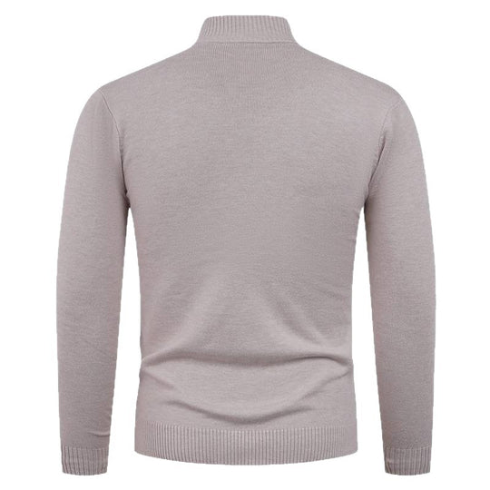 Herren Strickpullover mit hohem Kragen und praktischem Reißverschluss EB