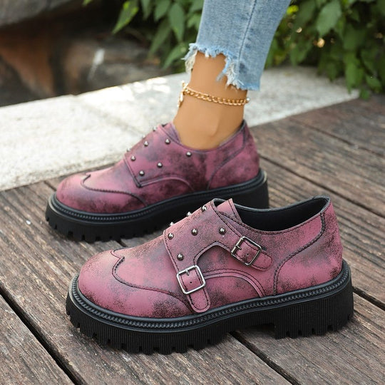 Damen modische Schnürschuhe mit Ziernähten und Plateau EB