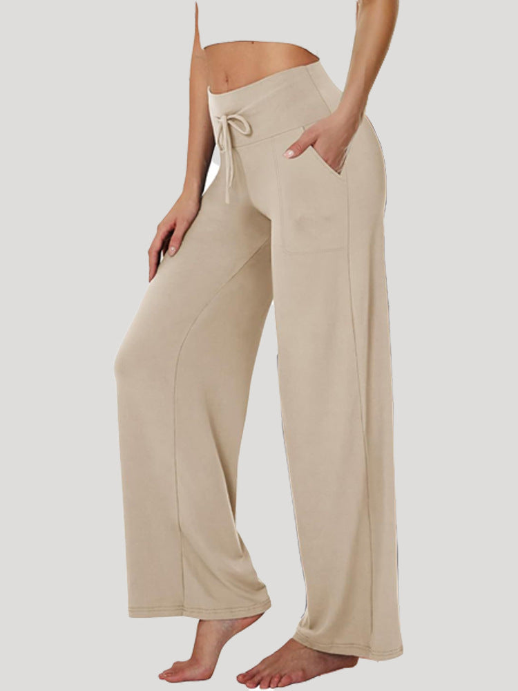 Damen Bequeme Freizeithose mit weitem Schnitt und Kordelzug EB