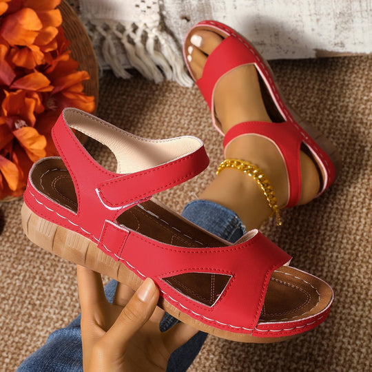 Damen bequeme Riemchen-Sandalen mit anatomischem Fußbett EB